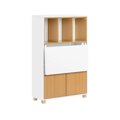 B-waren Schreibtisch klappbar Computertisch mit Ablagen FWT107-WN-bwaren - Bild 1 von 4