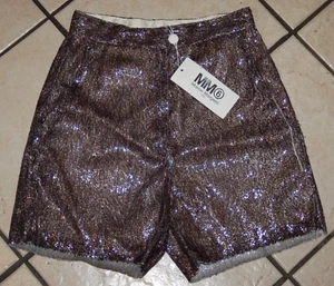 MM6 Maison Margiela Women's Black Sequins Decorated Casual Dress Shorts, 36 - Picture 1 of 12