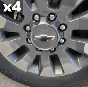 x4 Gloss Black BowTie PLASTIC WHEEL OVERLAYS 2022-2025 Silverado NOT VINYL - Bild 1 von 13