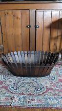 Rare Antique Early Primitive Wood Shaker Slat Fence Basket 26" Patina