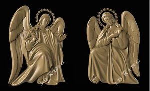 3D STL Model TWO ANGELA for CNC Router 3D Printer Engraver Carving Aspire - Picture 1 of 3