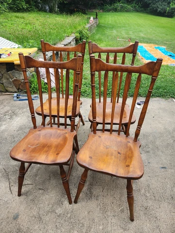 ANTIQUE GENUINE CUSHMAN COLONIAL OF VERMONT MAPLE CHAIRS SET OF 4 (3-70) Cover