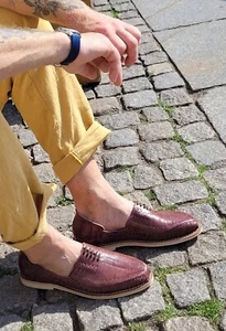 Cano México Zapatos Benito Rubber Coffee Marrón Hombre Cuero Auténtico Sandalia - Imagen 1 de 10