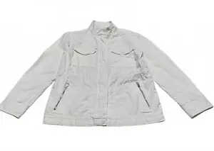 GAP Women's Size Medium Off White Lightweight Utility Jacket Cotton - Picture 1 of 15