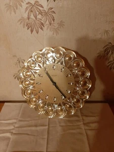 Junghans Wanduhr Vintage, Bleikristall Vergoldet .Sehr edel. - Bild 1 von 10