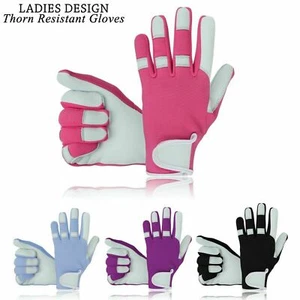 Damas Hombres Cuero Guantes de Jardinería A Prueba de Espinas Guantes de Trabajo en el Jardín - Imagen 1 de 10