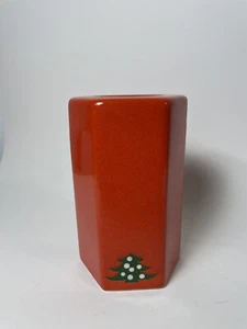Waechtersbach Red Christmas Tree Votive Candle Holder Octagon West Germany 5.5 - Picture 1 of 6
