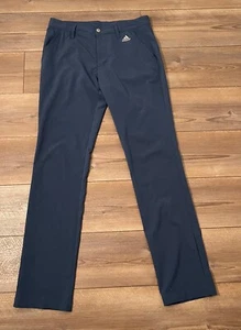Adidas Golf Pants Mens 30x33 Blue Tapered Stretch Flat Front Golfing Athletic - Picture 1 of 9