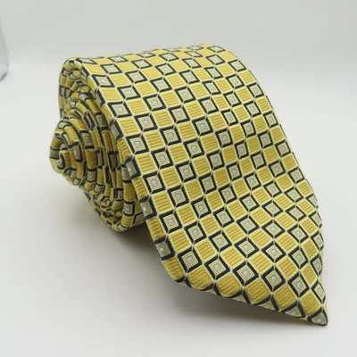 Corbata Jos a Bank seda amarillo azul lunares 3,25" ancho 59" largo viajero Foto 1 de 4