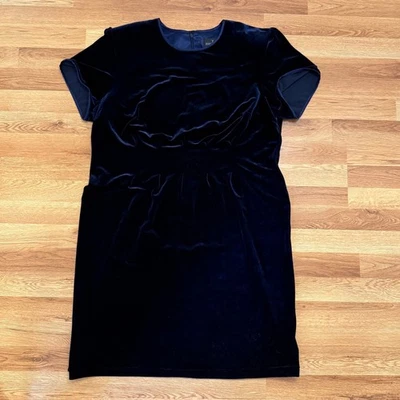 Vintage 90s Black Velvet Evening Gown Women's Petite Plus 18 John Roberts  Dress - Image 1 of 4