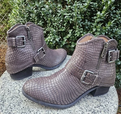 Donald Pliner Dalis Gray Python Western Couture Collection Boots Size:9.5M NWOB  - Image 1 of 4