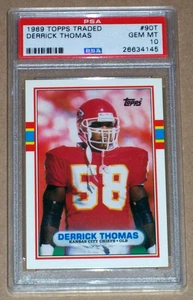 1989 Derrick Thomas rookie #90T Topps Traded PSA 10 Kansas City Chiefs - Picture 1 of 3