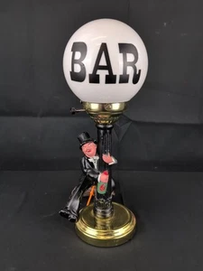 Hobo Lamp Post Bar Light Metal Vintage 17" Tall Drunk Man Table Fields Chaplin - Picture 1 of 11