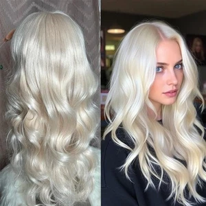 Glueless 60 Platinum Blonde Wig Human Hair 5x5 Throw On and Go Pre Plucked UH... - Picture 1 of 8