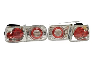 FITS HONDA CIVIC 96-00 2DR RED CHROME LED EURO TAIL LIGHTS ALTEZZA APC EURO NOS - Picture 1 of 10