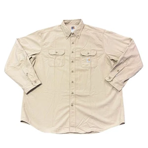 Camisa Carhartt clásica resistente al fuego sarga caqui manga larga para hombre XXL - Imagen 1 de 15