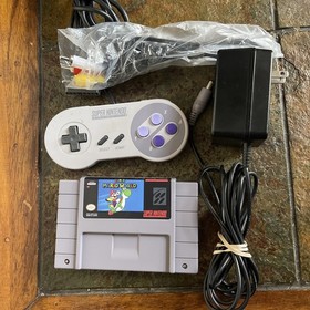 OEM Super Nintendo  SNES Power Supply  & NEW AV Cable +  SMW Game+ Controller