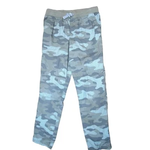 Carter's Kid Boy's Camouflage Pants Green Gray Elastic Waist Drawstring Size 8 - Picture 1 of 6