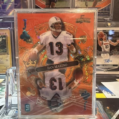 2024 Wild Card 5 张卡抽奖 Dan Marino 1/1 橙色镜面俱乐部杰克 — 第 1/2 张图片