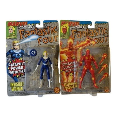 Fantastic Four Toy Biz 1994 - Mujer Invisible y Antorcha Humana - Hermano Hermana Dúo Foto 1 de 4