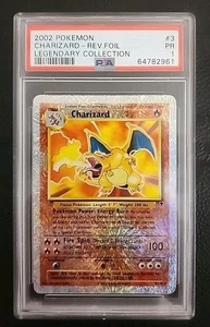 2002 Pokémon Legendary Collection PSA 1 PR Reverse Holo Rare Charizard 3/110 - Picture 1 of 2