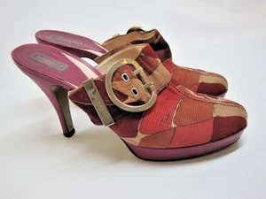 Emilio Pucci Firenze Cord Rosa Braun Schnalle Pantolette Heels Italy 40 - Bild 1 von 12