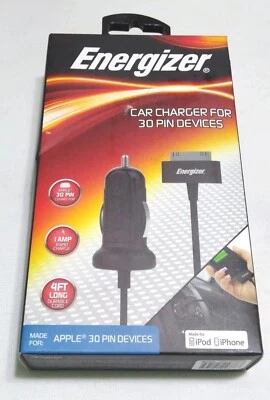 Energizer Rapid Car Charger 30pin Cable for Apple Devices 4 ft long ENG-CC30PIN - Image 1 of 2