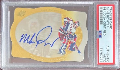 Mike Richter auto card 1996 Upper Deck SPX #28 PSA Encapsulated NY Rangers - Image 1 of 3