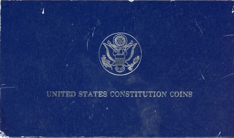1987 S US Mint Constitution Proof Silver Dollar Commemorative $1 Coin, Box Only Cover