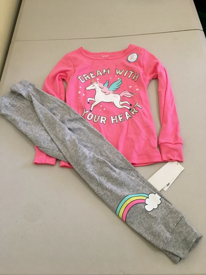 NWT Carter's Unicorn Pajama Set Girls Snug Fit 5, 10 - Image 1 of 1