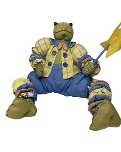 Hecha a mano muñeca rana estante para niñera molinete Yolo brazos y piernas guardería arte popular - Imagen 1 de 10