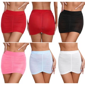 Mujeres Bodycon Falda Transparente Sexy Mini Bandas Lencería Fiesta Ropa de dormir Lo último - Imagen 1 de 58