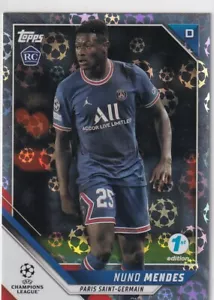 Topps 1St First Edition 2022 CL 126 Nuno Mendes Rookie Card RC Starball Foil - Picture 1 of 2