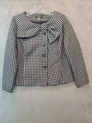 GIORGIO SANT' ANGELO женщины с подкладкой черный белый блейзер куртка размер 10 - Изображение 1 из 4