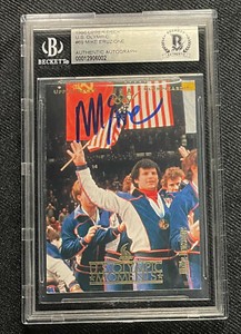 MIKE ERUZIONE SIGNED 1996 UPPER DECK TEAM USA CARD BECKETT AUTO MIRACLE ON ICE