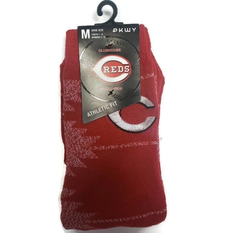 PKWY Cincinnati Reds MLB Athletic Crew Socks Red Youth Size 1-6 Womens Size 3-8 Cover