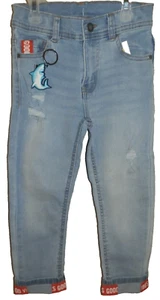 New Girls size 5 Distressed Jeans Good Vibes Light Blue Garanimals 365 Kids - Picture 1 of 2