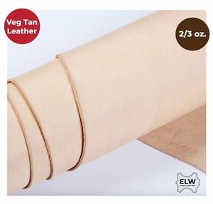 ELW Veg Tanned Leather Shoulder 2/3 oz. (.8-1.2mm) Tooling Leather Cowhide - Picture 1 of 8