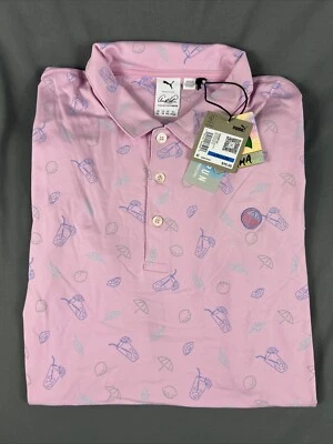 Camisa de Golf Puma Polo Arnold Palmer Cloudspun Estampado Contendiente XL Rosa Precio de venta sugerido por el fabricante $90 Foto 1 de 4