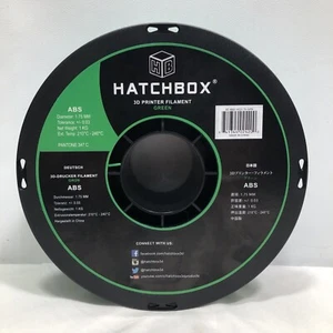 Hatchbox ABS 1.75mm 3D Printer Filament 1 Kg Spool True Green *RARE - Picture 1 of 4