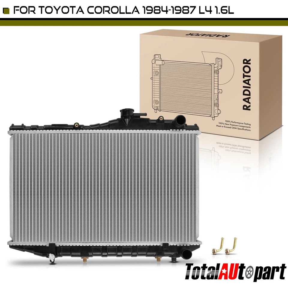 Radiador con enfriador de aceite de transmisión para Toyota Corolla 1984 1985 1986 1987 1,6 L Foto 1 de 4