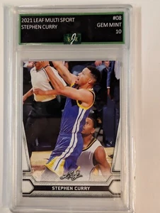 2021 Leaf Stephen Curry #08 Graded Gem Mint 10 (EJE) - Picture 1 of 2