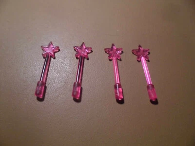 Lego Figuren Zubehör 4x Zauberstab Fee Hexe 6124 transparent pink fzn108 - Bild 1 von 2