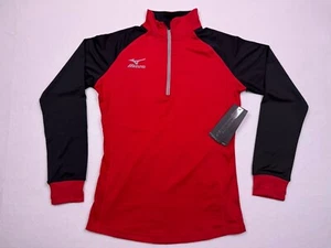 NEW MIZUNO Red Black X-Small DRYLITE ELITE9 PRIME 1/2 ZIP PULLOVER TOP DIVA - Picture 1 of 21