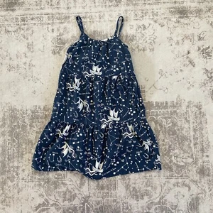 Girl’s Patagonia 100% Organic Cotton Navy Dress with White Nautical Pattern Sz M - Picture 1 of 7