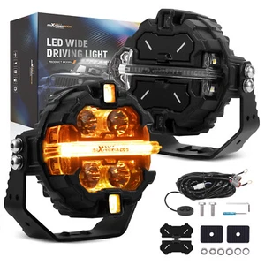 3.5/5/7inch LED Pod Lights RGB DRL Spot Lights For Off Road White+Amber IP68 - Picture 1 of 121