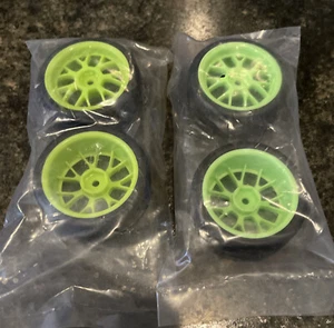 1/10 green mesh style rims and tires (new) - Picture 1 of 3