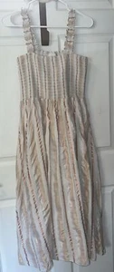 Steele Lovelle Anthropology Flowey Striped Midi Dress Size Large Babydoll - Picture 1 of 9