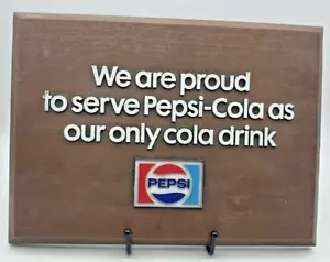CARTEL PEPSI-COLA ESTAMOS ORGULLOSOS DE SERVIR PEPSI COLA COMO NUESTRA ÚNICA BEBIDA COLA 8x11" - Imagen 1 de 9