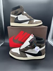 Nike Travis Scott X Air Jordan 1 Alto Og Sp Ue 46 US 12 Sail/ Negro-Oscuro Mocha - Picture 1 of 11